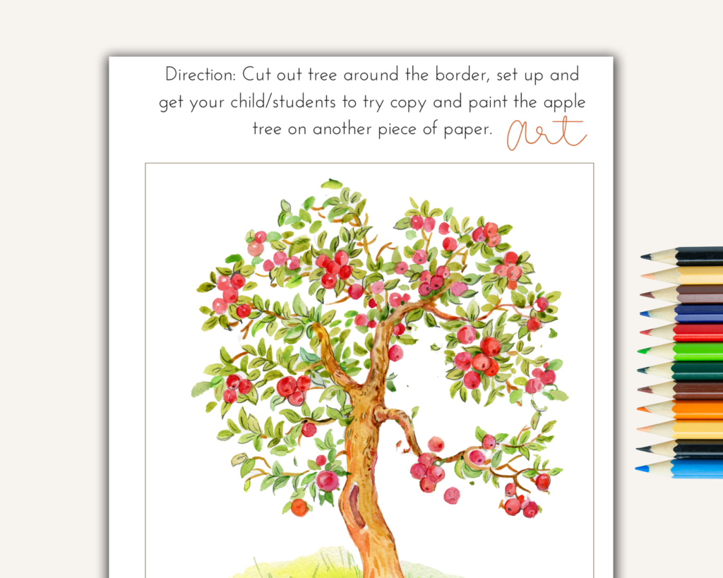 Apple unit study art project page