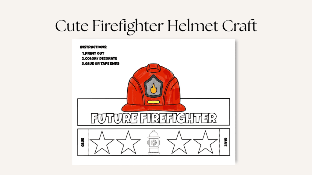 Firefighter Helmet Craft for Preschool and Kindergarten