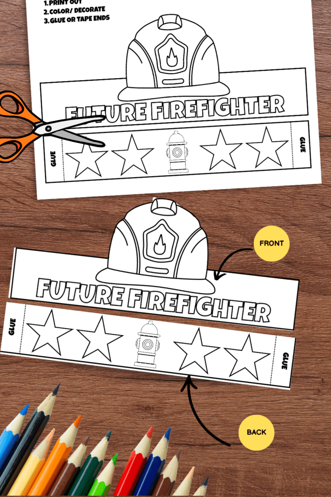Firefighter Helmet Paper Crown Craft