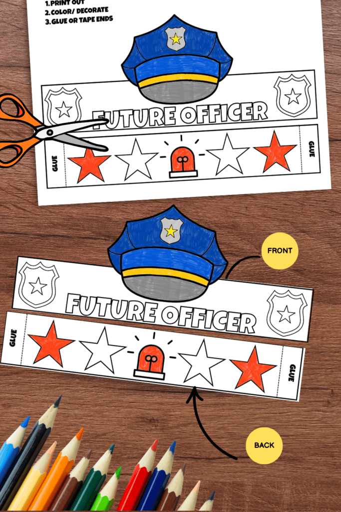 Police Officer Paper Crown Template