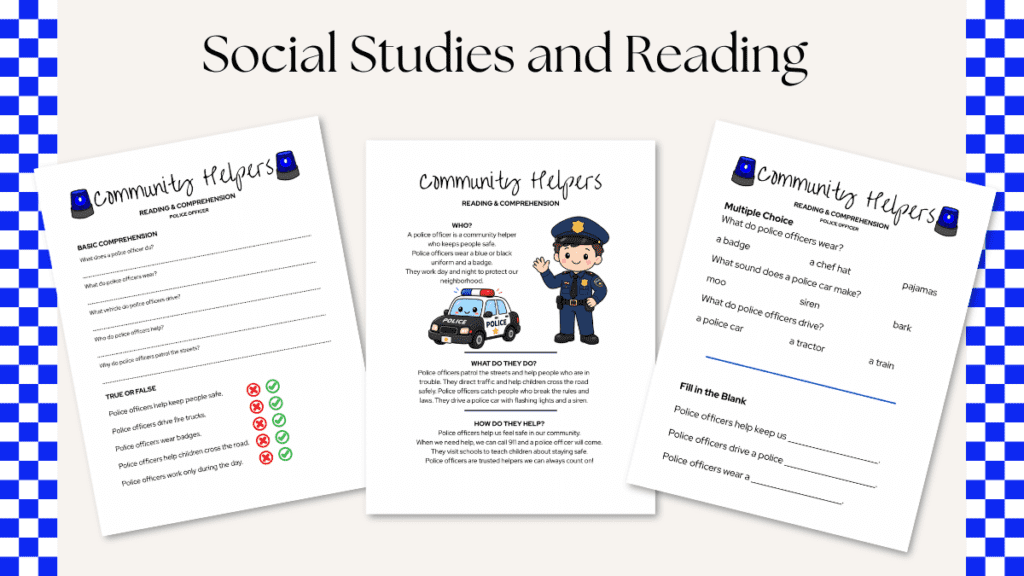 Community Helpers Unit Study with Police activities
