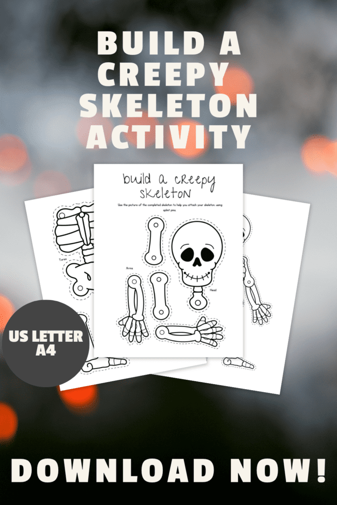 printable cut and paste skeleton craft with text download now