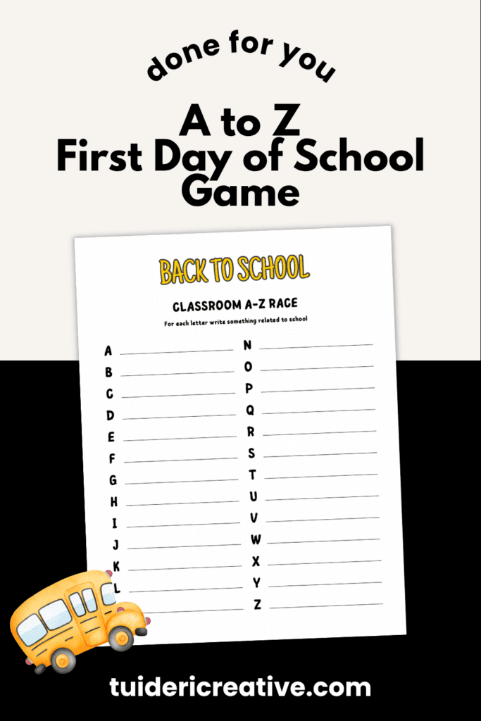 back to school a to z game