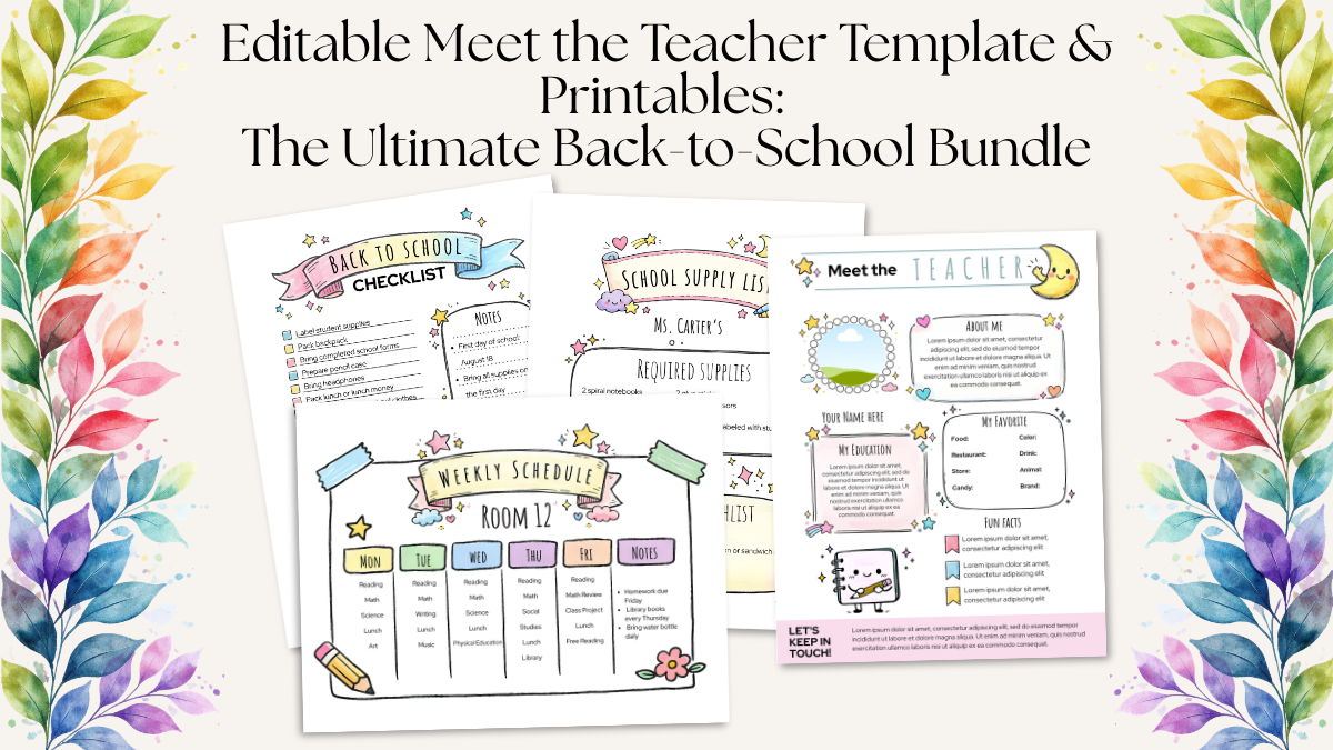 Cute Editable Meet the Teacher Template & Printables: The Ultimate Back-to-School Bundle