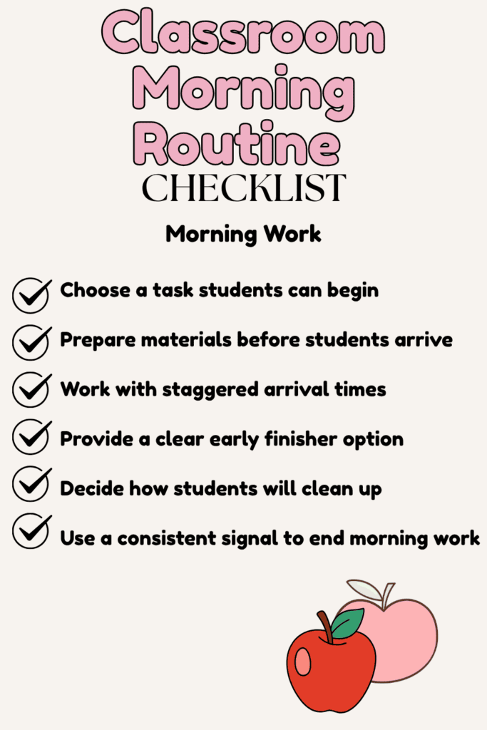 classroom morning routine
