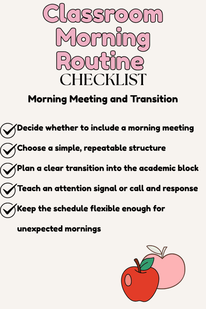 classroom morning routine
