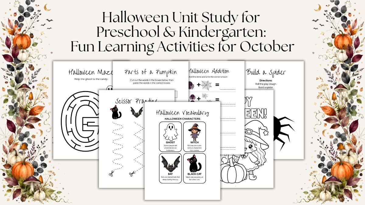 Halloween Unit Study for Preschool & Kindergarten: Fun Learning Activities for October