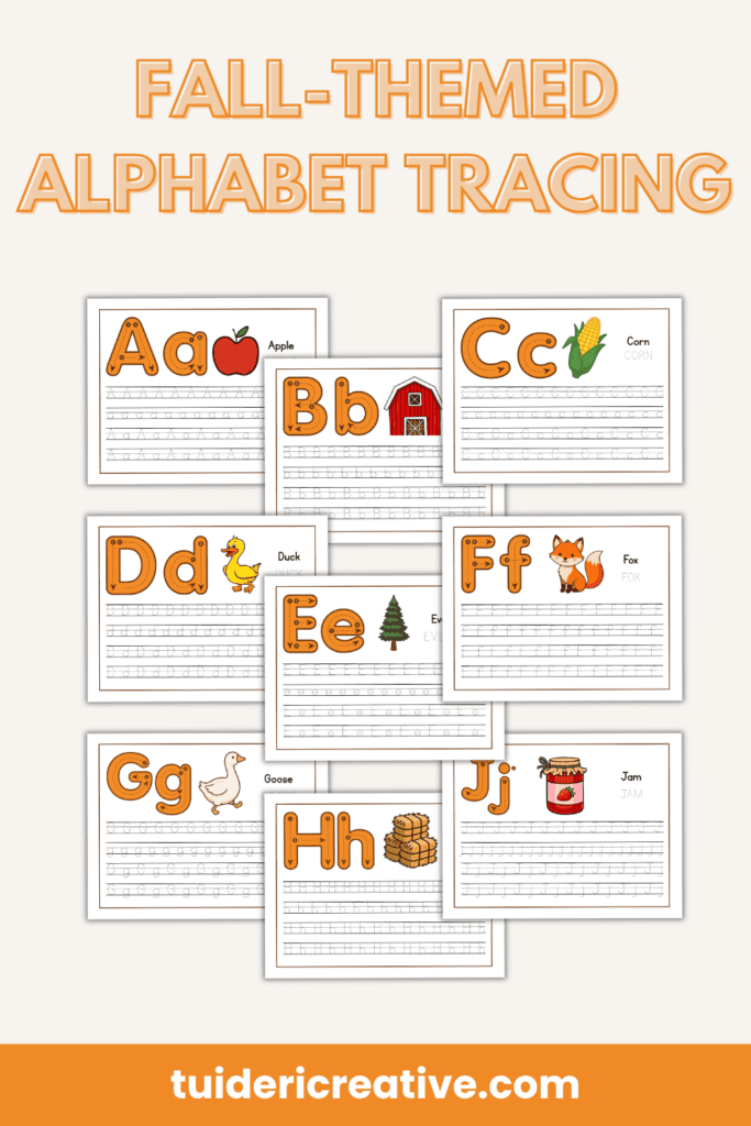 fall alphabet tracing