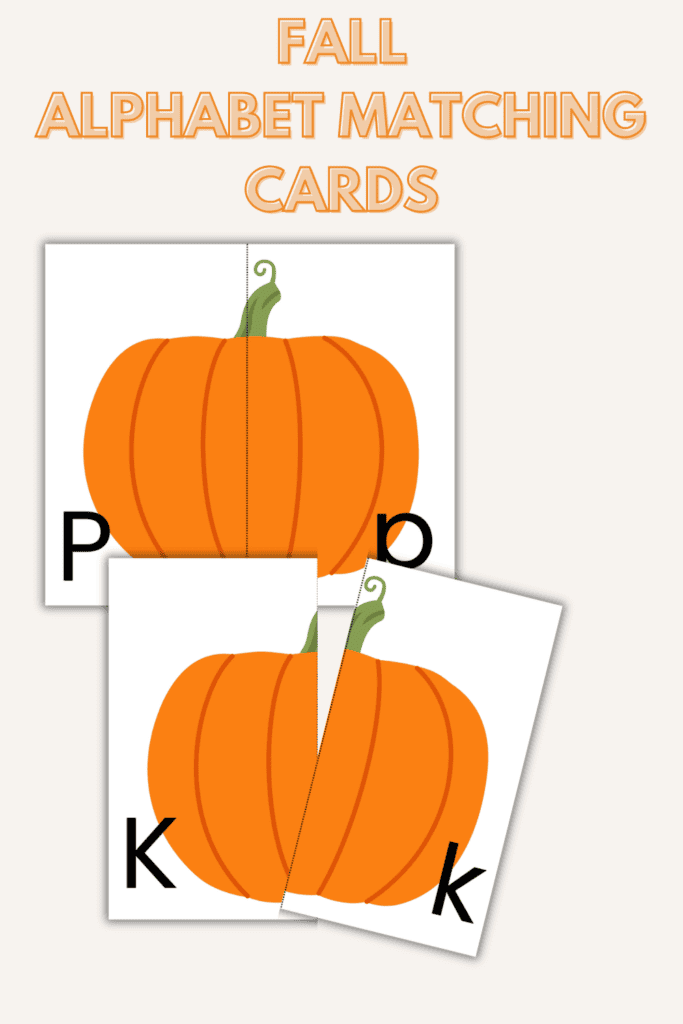 pumpkin alphabet matching cards