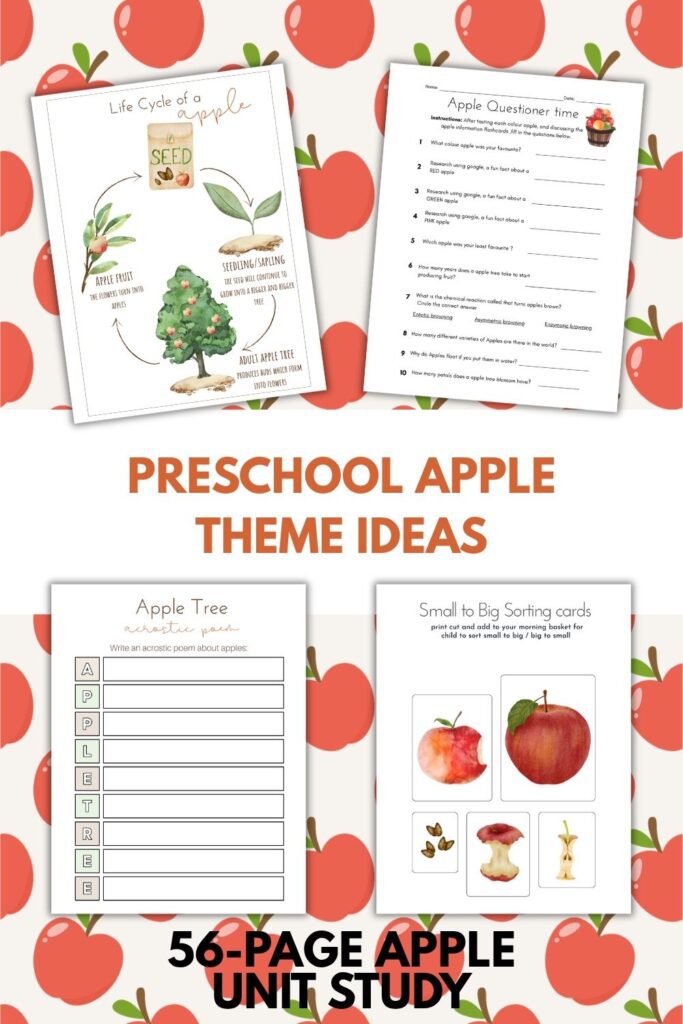 apple activities for preschool and kindergarten