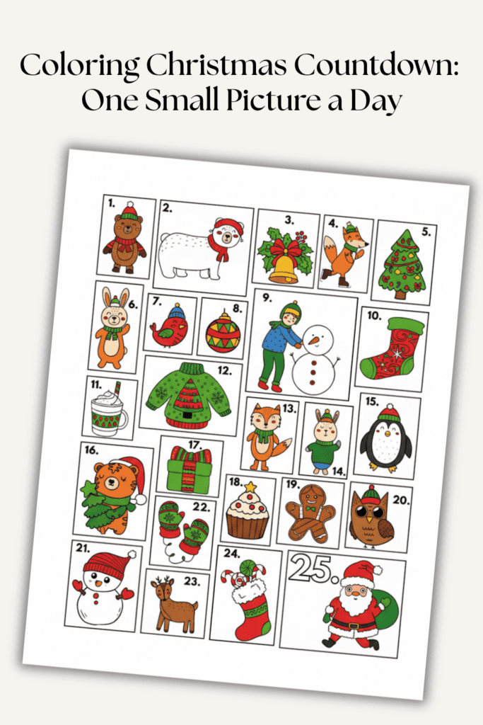 printable Christmas advent calendar